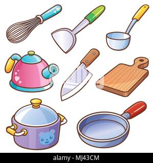 Vector Illustration von Cartoon Küche Tools Stock Vektor