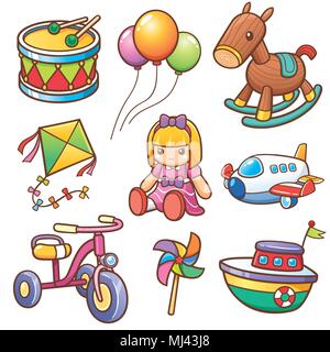 Vector Illustration von Cartoon Spielzeug set Stock Vektor