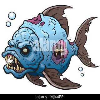 Vector Illustration von Cartoon Monster Fisch Stock Vektor