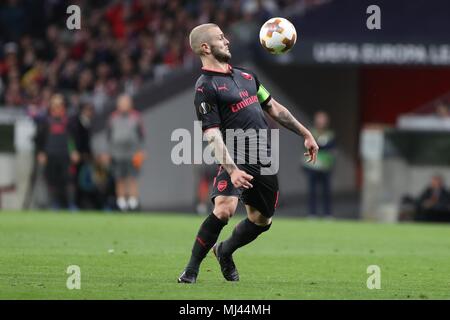 Madrid, Spanien. 3. Mai 2018. Jack Wilshere (FC Arsenal) während der UEFA Champions League, Halbfinale, 2. bein Fußballspiel zwischen Real Madrid und dem FC Bayern München am 1. Mai 2018 Santiago Bernabeu in Madrid, Spanien - Foto Laurent Lairys/DPPI Credit: Laurent Lairys/Agence Locevaphotos/Alamy leben Nachrichten Stockfoto