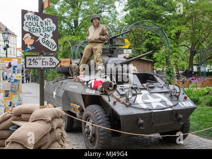 Pilsen, Tschechische Republik. 04 Mai, 2018. Die Befreiung Festival, dem Fest der Befreiung von Plzen (Pilsen) durch die US-Army in 1945 und ist der größte traditionelle Feier des Sieges in der Tschechischen Republik, Pilsen, Tschechische Republik, 4. Mai 2018. Credit: Miroslav Chaloupka/CTK Photo/Alamy leben Nachrichten Stockfoto