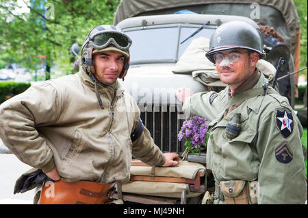 Pilsen, Tschechische Republik. 04 Mai, 2018. Die Befreiung Festival, dem Fest der Befreiung von Plzen (Pilsen) durch die US-Army in 1945 und ist der größte traditionelle Feier des Sieges in der Tschechischen Republik, Pilsen, Tschechische Republik, 4. Mai 2018. Credit: Miroslav Chaloupka/CTK Photo/Alamy leben Nachrichten Stockfoto