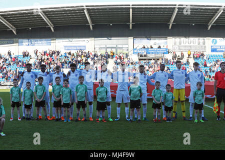 Chesterfield, UK. 4. Mai, 2018. Das englische Team vor der 2018 UEFA U-17 Meisterschaft Gruppe ein Match zwischen England und Israel an Proact Stadium am 4. Mai 2018 in Chesterfield, England. (Foto von Paul Chesterton/phcimages.com) Credit: PHC Images/Alamy leben Nachrichten Stockfoto