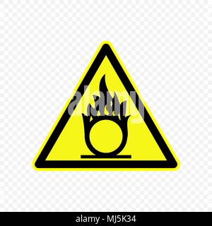 Oxidierende Warnzeichen. Gefahrensymbole. Stock Vektor