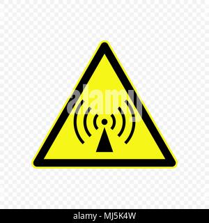 Nicht-ionisierende Strahlung Warnzeichen. Gefahrensymbole. Stock Vektor
