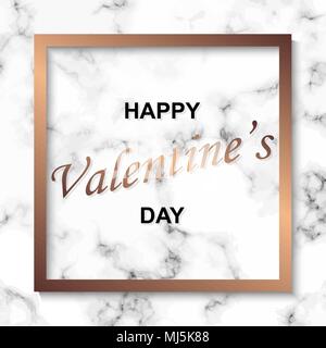 Happy Valentines Tag Hintergrund mit Marmor Textur Stock Vektor