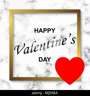 Happy Valentines Tag Hintergrund mit Marmor Textur Stock Vektor