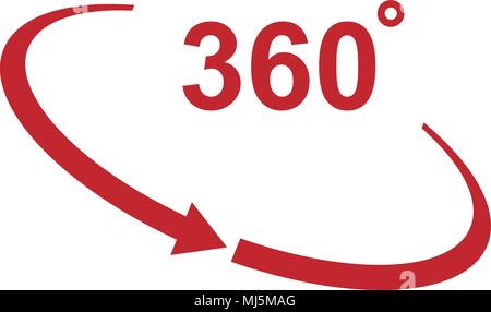 Drehung von 360 Grad Vektor icon Stock Vektor