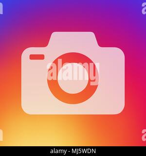 Foto Kamera vektor Symbol auf bunten glatten Farbverlauf Farbe Hintergrund Stock Vektor