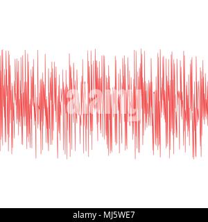 Seismische Wellen Schwingungen Erdbeben Wellenform mit zufälligen Frequenz und Amplitude Stock Vektor