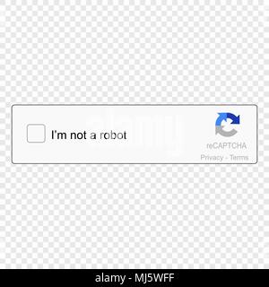 Captcha Ich bin auf einem Roboter. Vektor icon Stock Vektor