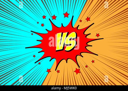 Vs. versus Hintergründe comics Design kämpfen. Vector Illustration. Stock Vektor