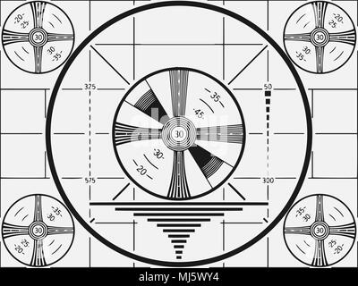 Retro TV-Testbild Vector Illustration. Stock Vektor