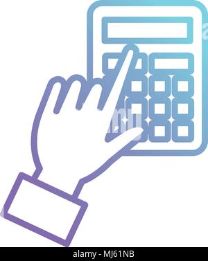 Hand mit Taschenrechner Mathematik Gerätesymbol Stock Vektor