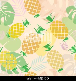 Ananas nahtlose Muster für textile Design Hintergrund. Vector Illustration EPS 10. Stock Vektor