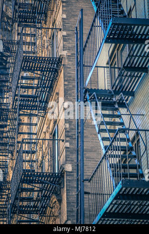 Notausgang Treppen in Chelsea Village in Manhattan New York City Stockfoto