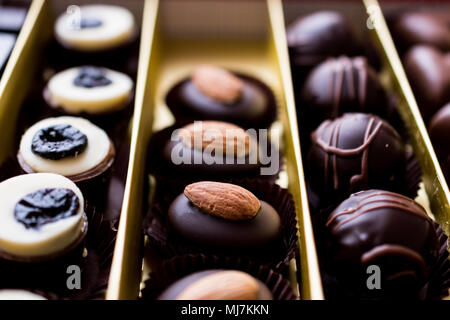 Eine Auswahl an Pralinen in Feld (Auswahl) Stockfoto