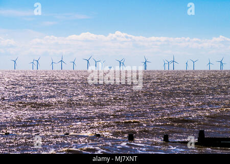 Gunfleet Sands Windenergieanlage array, Frinton-on-Sea, Essex, England Stockfoto