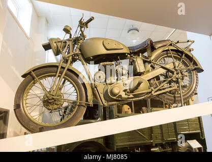 BSA M20 Motorrad, Göreme Museum, MOD Lyneham, Wiltshire, England, Großbritannien Stockfoto