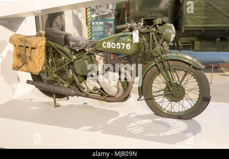 BSA M20 Motorrad, Göreme Museum, MOD Lyneham, Wiltshire, England, Großbritannien Stockfoto