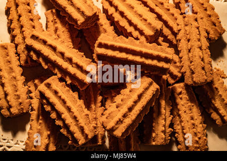 Italien Toskana "Biscotti con Ricci" - Kekse mit geschweiften Stockfoto