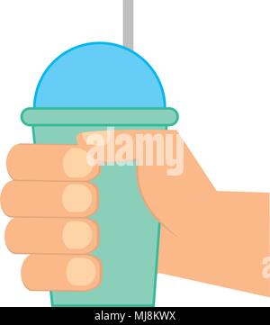 Hand takeaway Kaffeetasse Vector Illustration Stock Vektor