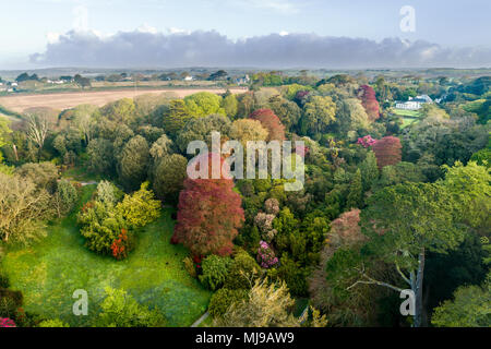 Trebah Garten aus der Luft; Cornwall, UK Stockfoto