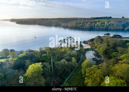 Trebah Garten aus der Luft; Cornwall, UK Stockfoto