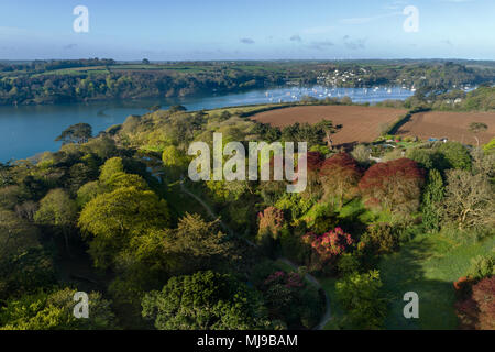 Trebah Garten aus der Luft; Cornwall, UK Stockfoto
