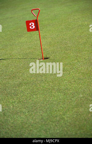 Amateur Golfplatz Loch Nummer 3 Stockfoto