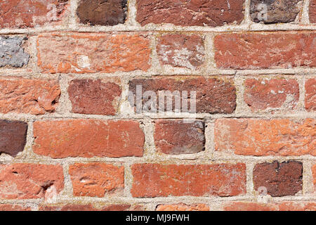 Detail eines roten alte Mauer. Stockfoto