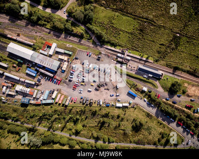 Blaenavon, Wales, Vereinigtes Königreich: 28. August 2017: Luftaufnahme der Pontypool und Blaenavon Railway Stockfoto