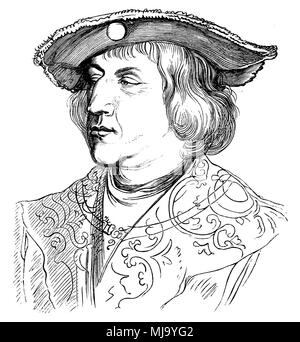Maximilian I (geb. März 22, 1459, 12. Januar 1519 starb), Stockfoto