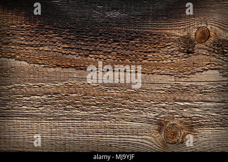 Raue Board verbrannt. Close Up. Stockfoto