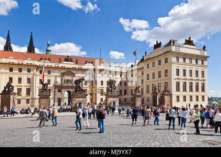 Hradcanske Namesti, Prazsky Hrad (UNESCO), Praha, Ceska republika Stockfoto