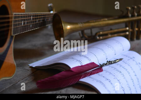 Musik hat uns immer jeden Tag unseres Lebens begleitet Stockfoto