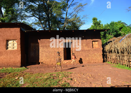 Ein Blick auf die Stadt, Shakiso Oromia, Äthiopien Stockfoto