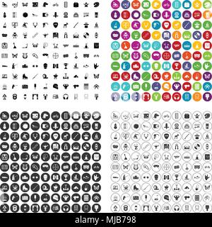 100 Lieblingsbeschäftigung Icons Set Vektor in 4-Variante für jede Web Design isoliert auf weißem Stock Vektor