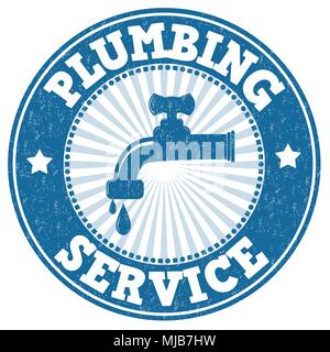 Sanitär grunge Stempelabdruck auf weißem Hintergrund, Vector Illustration Stock Vektor