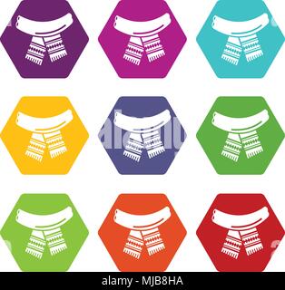 Schal Icons Set9 Vektor Stock Vektor