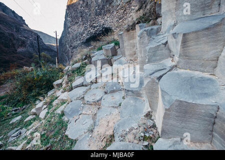 Basaltsäulen im Garni Schlucht. Armenien. Stockfoto