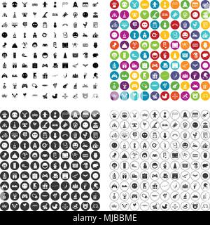 100 funny Icons Set Vector Variante Stock Vektor