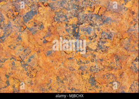 Metall Textur mit Kratzern und Rost. Stockfoto