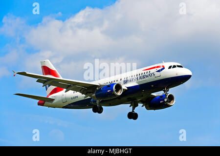 British Airways Airbus A 319-131 G-EUPM, Großbritannien Stockfoto