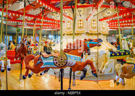 Der Parker Karussell, Burnaby Village Museum, Burnaby, British Columbia, Kanada Stockfoto