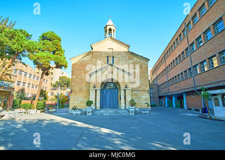 Die Fassade der Surb Astvatsatsin (Heilige Mutter Gottes) Armemian Apostolische Kirche in Teheran, Iran Stockfoto