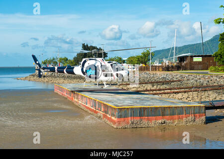 Helikopter Sightseeing Tour zum Great Barrier Reef Stockfoto