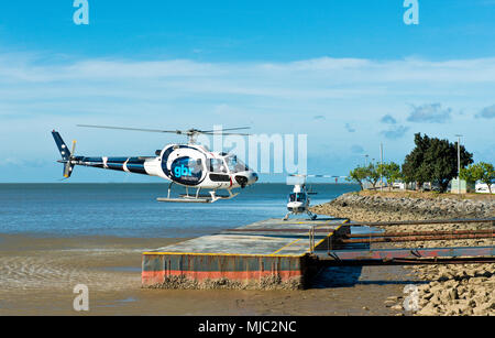 Helikopter Sightseeing Tour zum Great Barrier Reef Stockfoto