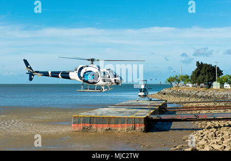 Helikopter Sightseeing Tour zum Great Barrier Reef Stockfoto