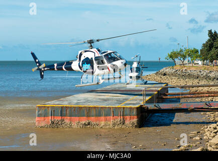 Helikopter Sightseeing Tour zum Great Barrier Reef Stockfoto